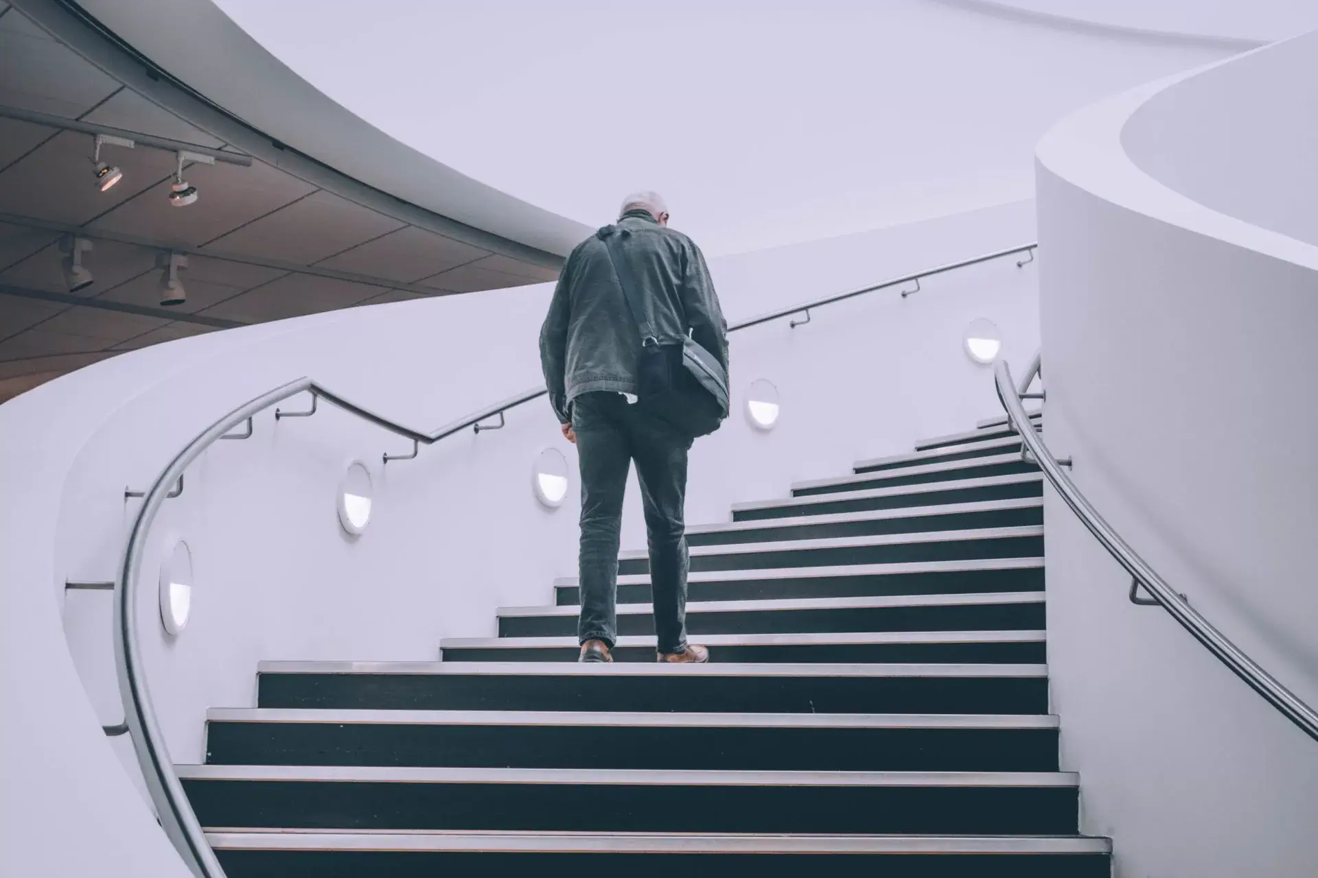 Long walk up steps